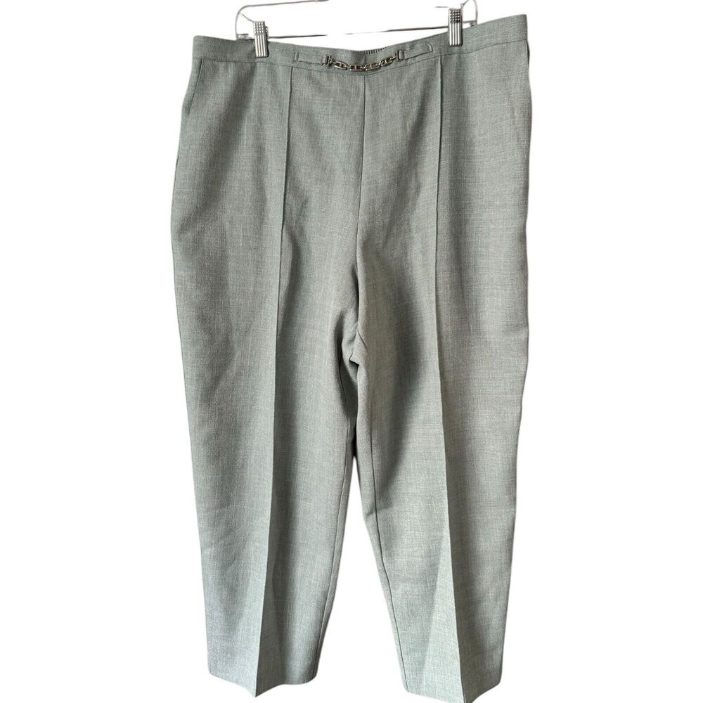 NWT Alfred Dunner Green Pleated Pull On Vintage Trouser Pants Women’s Size 22W